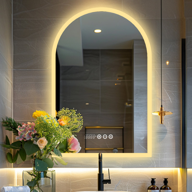 Mirror with light behind it discount